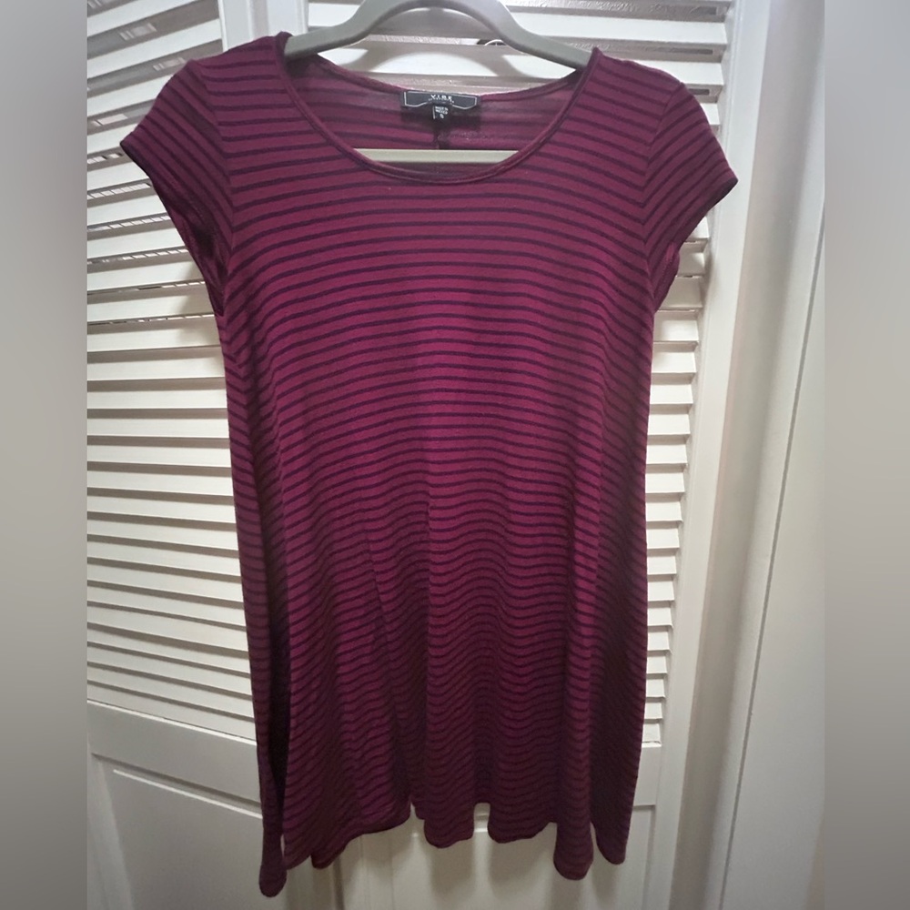 Vibe Purple Striped Short Sleeve Tee